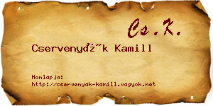 Cservenyák Kamill névjegykártya